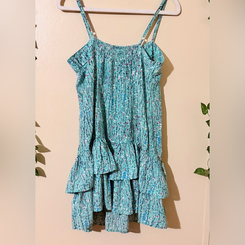 GB girls Light Blue Floral Smocked Mini Dress - Picture 5 of 9